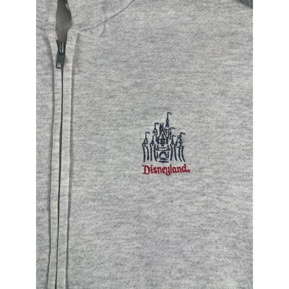 Disneyland Sweater Mens Large Gray Vintage Full Zip Made In USA Cotton Blend - Picture 3 of 12